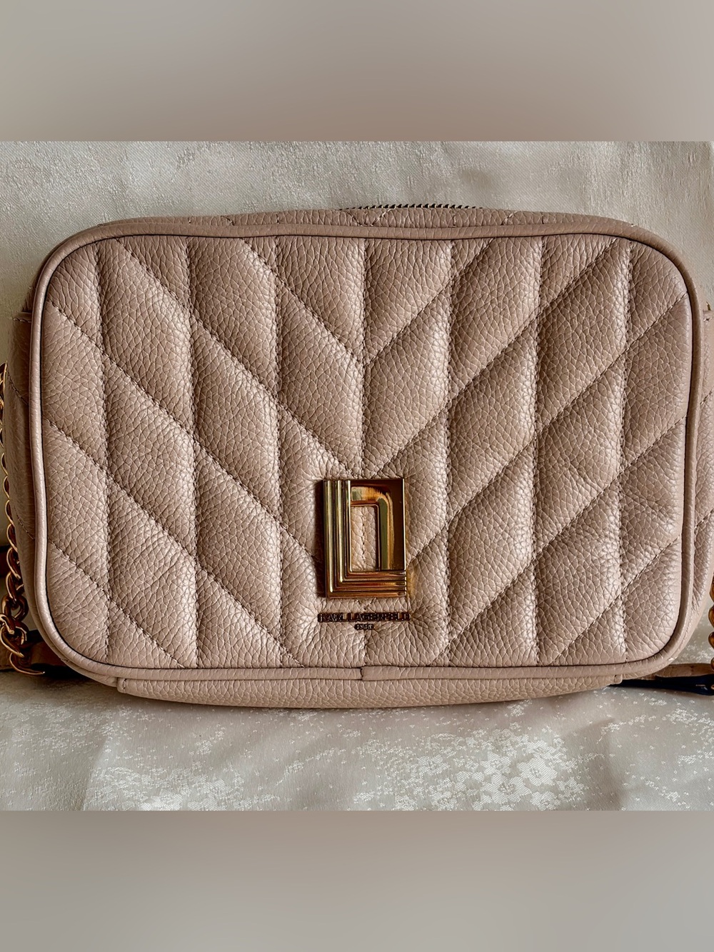 KARL LAGERFELD Paris Women's Lafayette Camera Crossbody Leather Bag